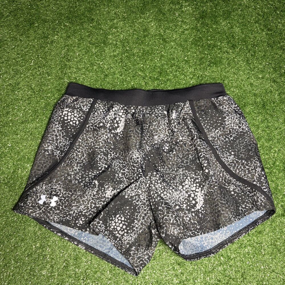 Under Armour Mileage Printed 2.0 Shorts Women’s XS Black Gray Lined Running